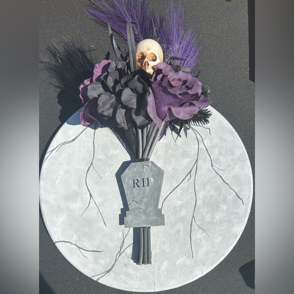 Handmade Halloween wall plaque.